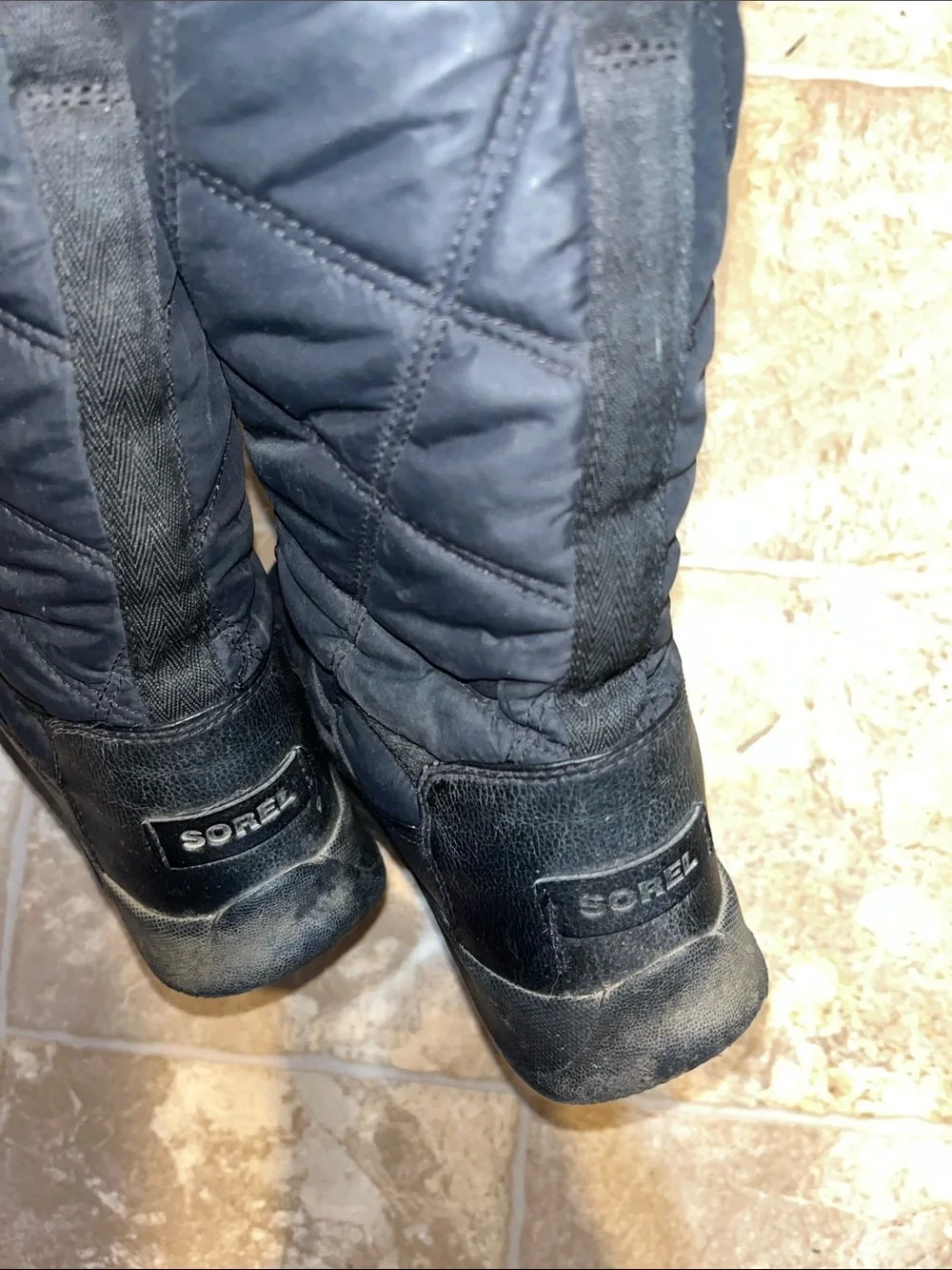 Sorel Black Winter Lace-Up Fur-Trim Snow Boots